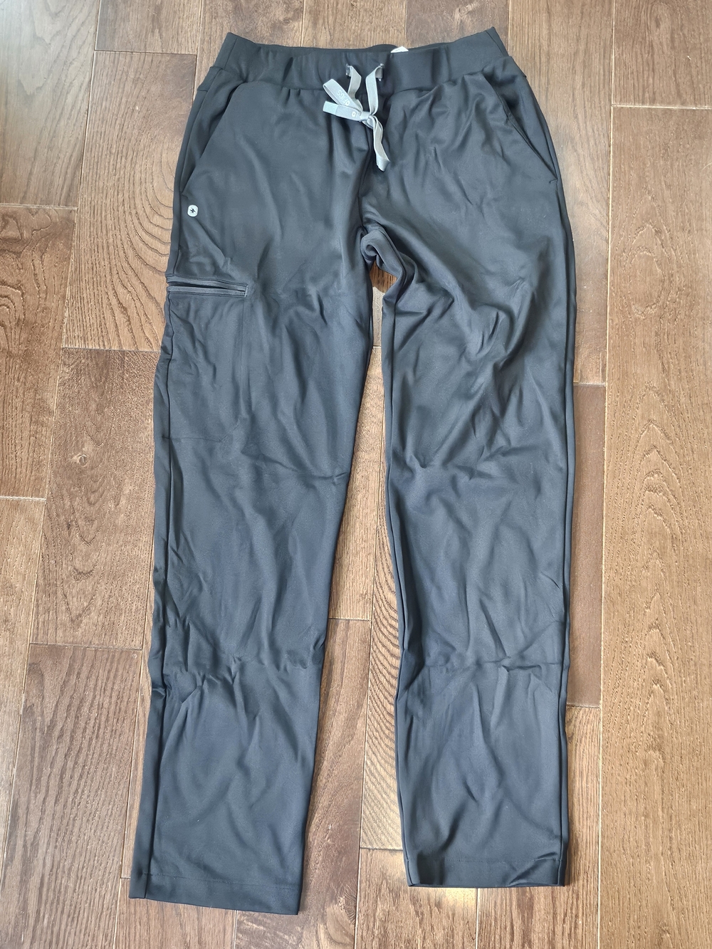 Figs Form X Men's Black Joggers with Light Gray Drawstring